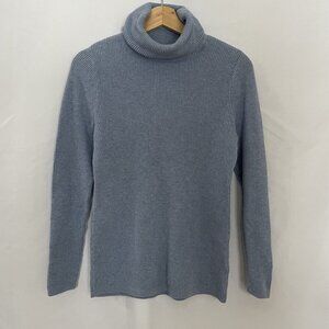 Croft & Barrow light blue knit ribbed sweater turtleneck style size M cotton